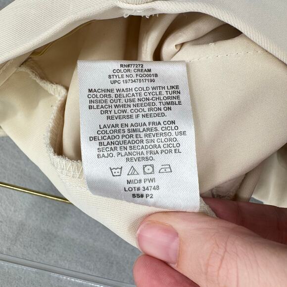 French Connection Cream Wide Leg Pleated High Waist Trouser Career Pants - Picture 10 of 11